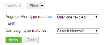 Ad group filters