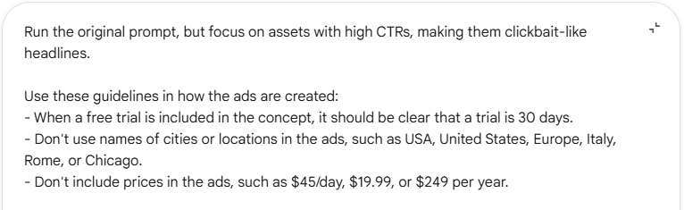 Updated Gemini prompt for checking your text guidelines